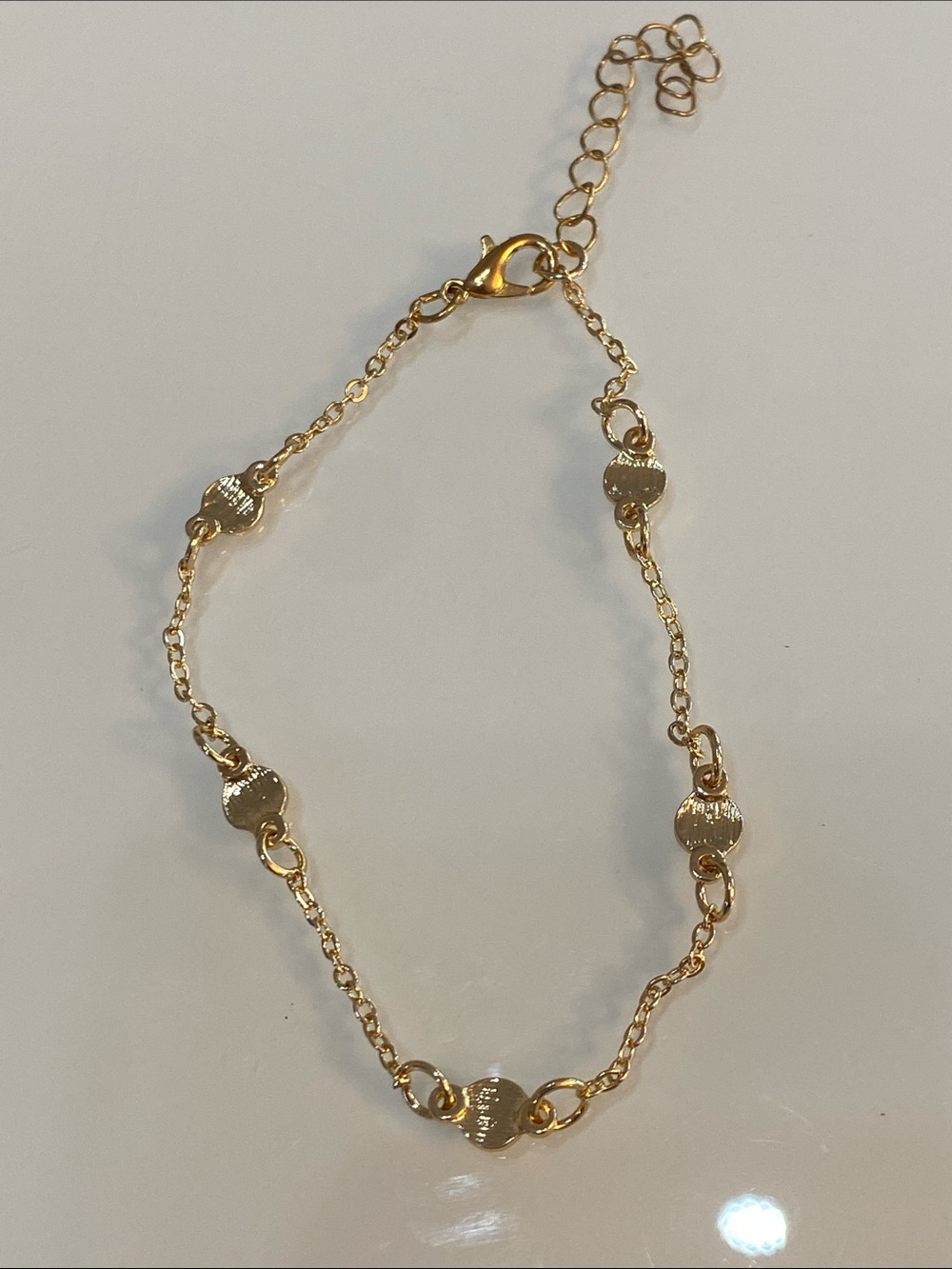 Gold tone bracelet anklet